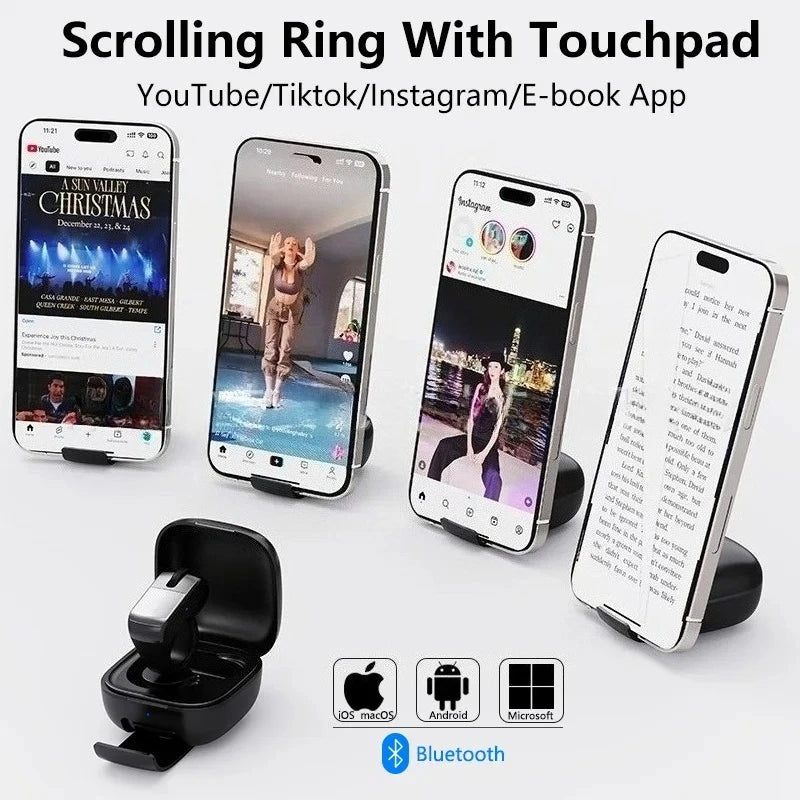 Scrolling Wireless Finger Shutter Remote Control Page Turner Mobile Phone Controller Bluetooth Camera Shutter Selfie