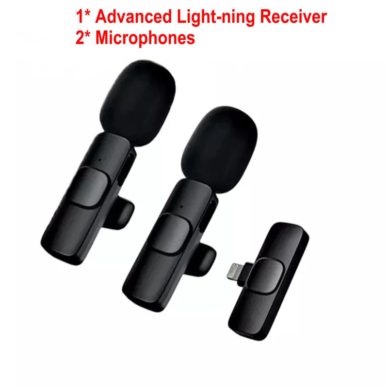 Wireless Microphone Portable Audio Video Recording Mic For Mobile Phone Live Broadcast