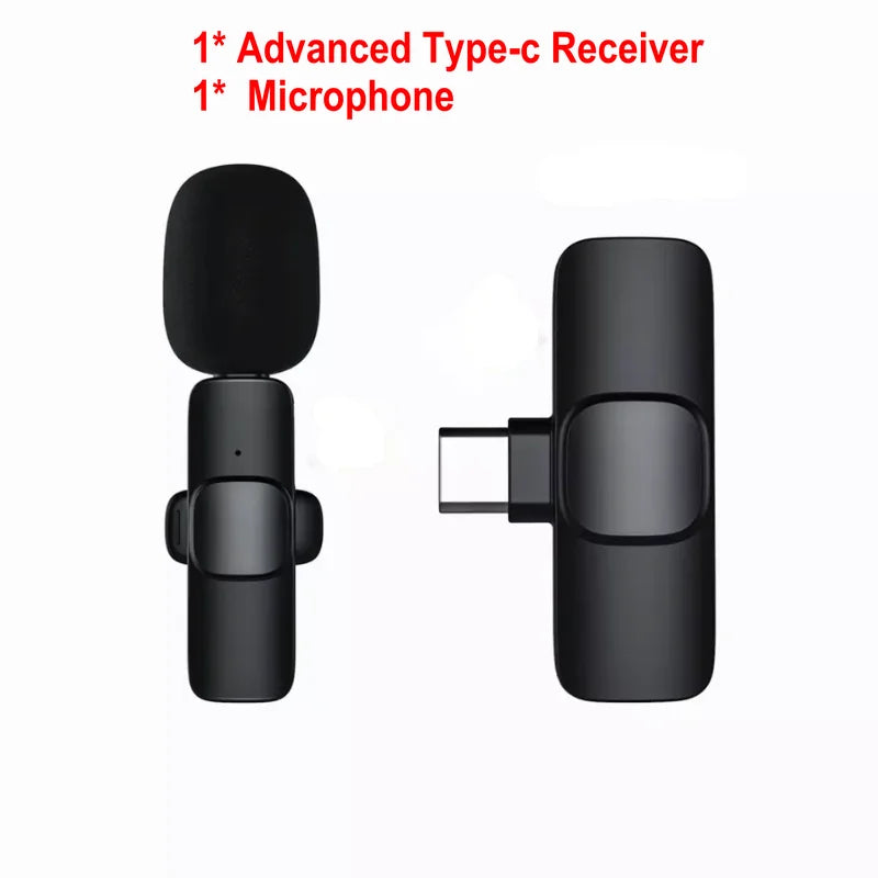 Wireless Microphone Portable Audio Video Recording Mic For Mobile Phone Live Broadcast