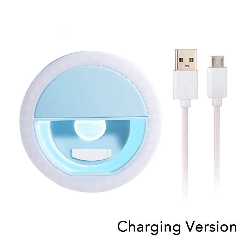 USB Rechargeable LED Selfie Ring Light with Phone Clip