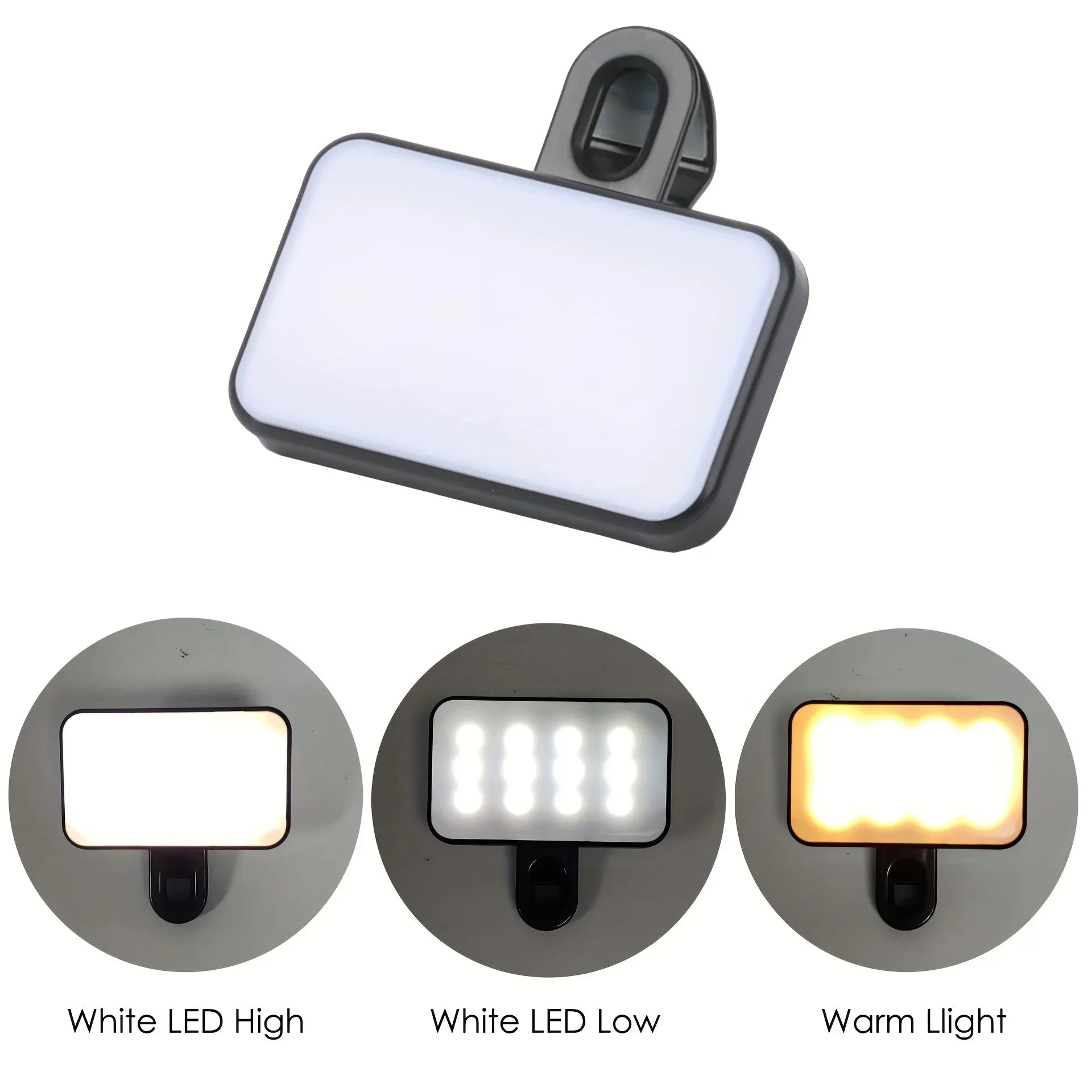 Mini Rechargeable Selfie Fill Light |Clip-on LED Light for Mobile Phones