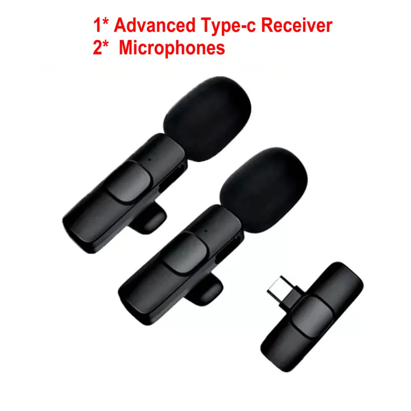 Wireless Microphone Portable Audio Video Recording Mic For Mobile Phone Live Broadcast