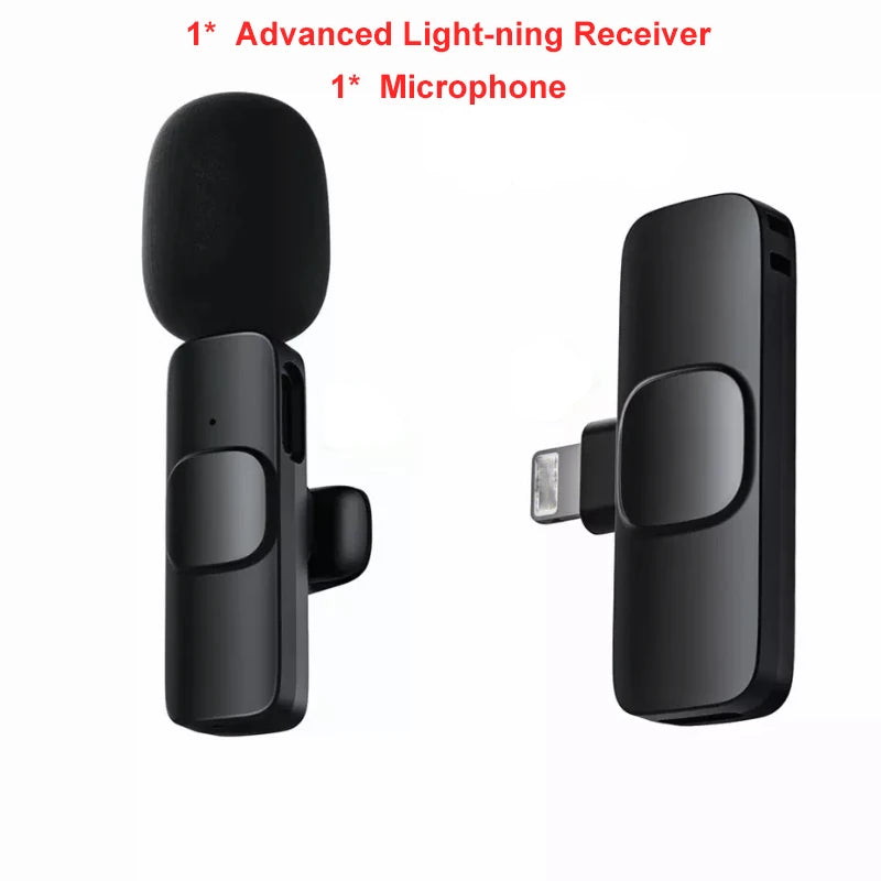 Wireless Microphone Portable Audio Video Recording Mic For Mobile Phone Live Broadcast