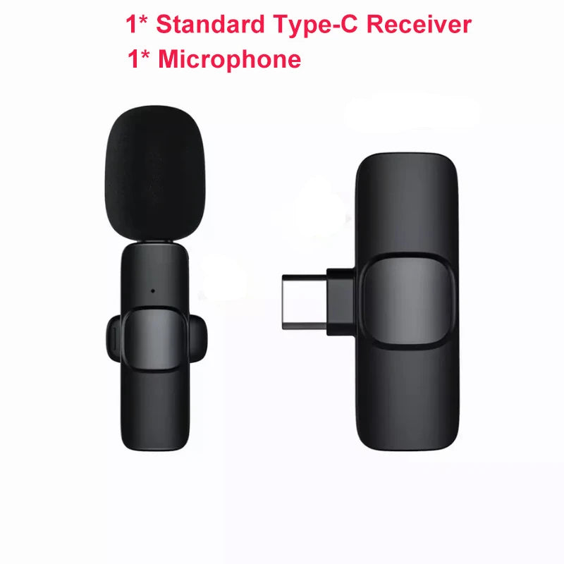 Wireless Microphone Portable Audio Video Recording Mic For Mobile Phone Live Broadcast