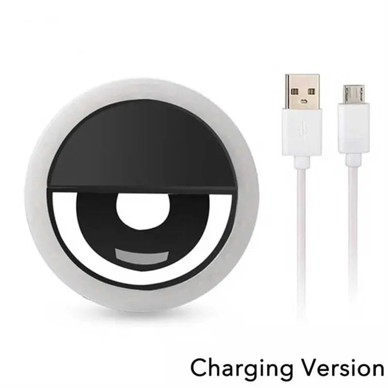 USB Rechargeable LED Selfie Ring Light with Phone Clip